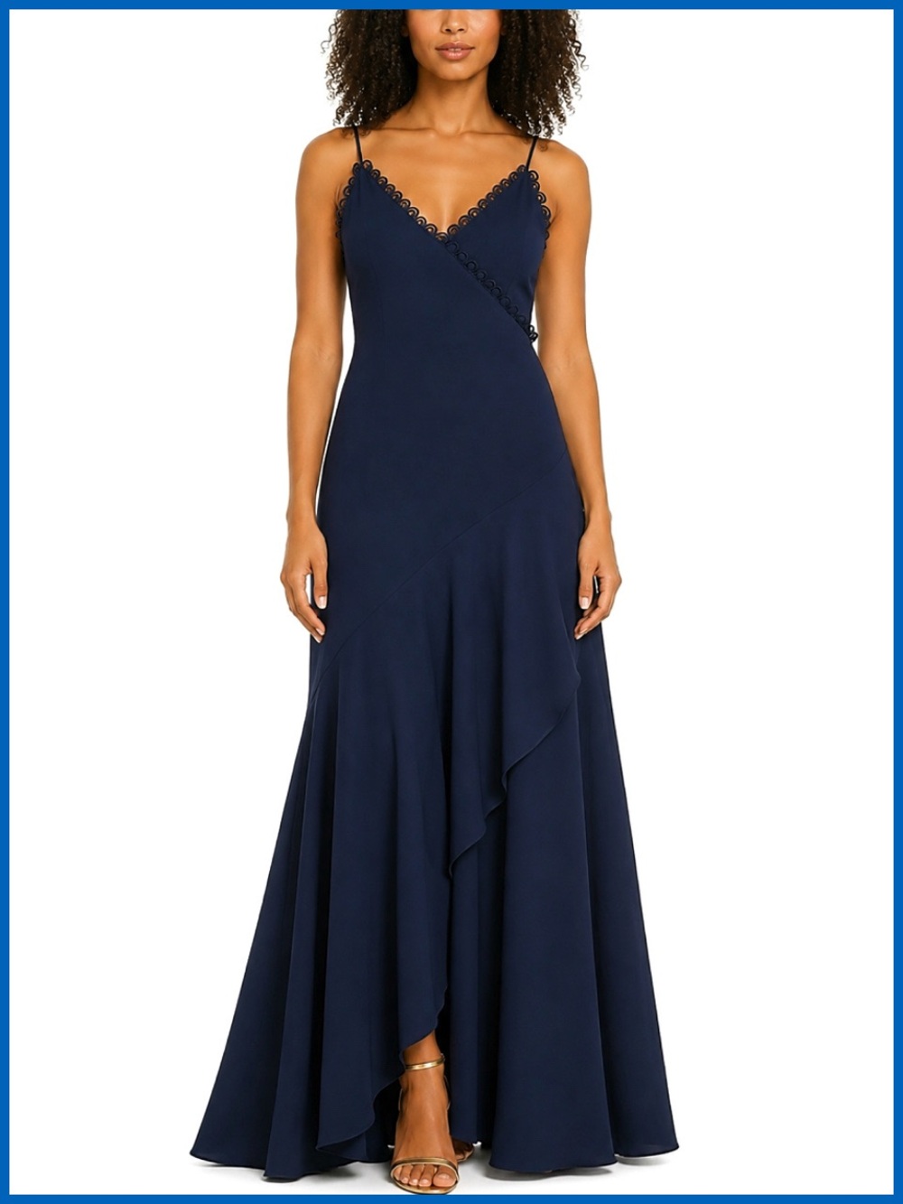 ML Monique Lhuillier Sleeveless Navy Blue Dress | Gown